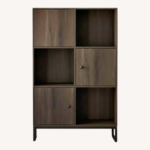 Used Amazon Dark Brown Industrial Wood Bookcase for sale on AptDeco