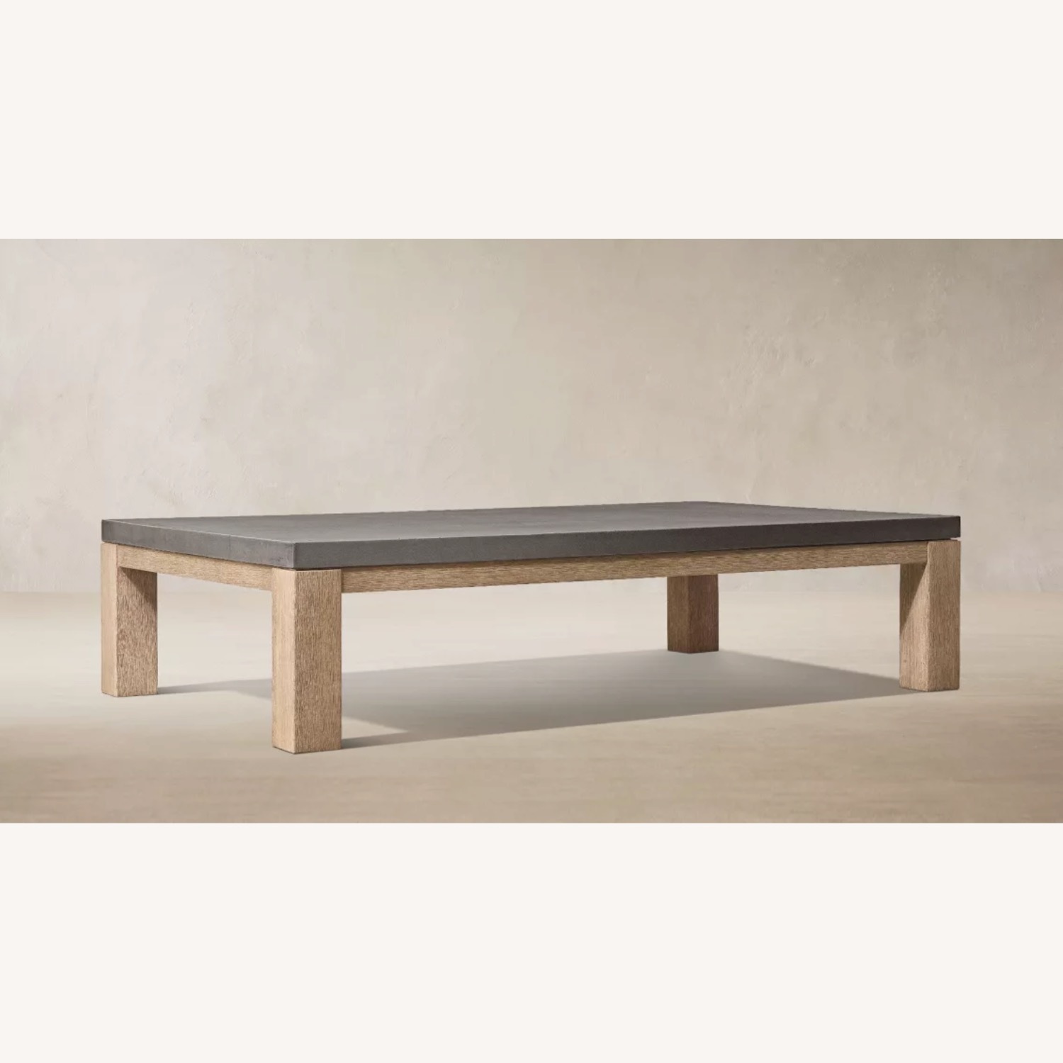 Restoration Hardware Belgian Trestle Concrete and Teak Table - image-2
