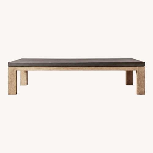 Used Restoration Hardware Belgian Trestle Concrete and Teak Table for sale on AptDeco