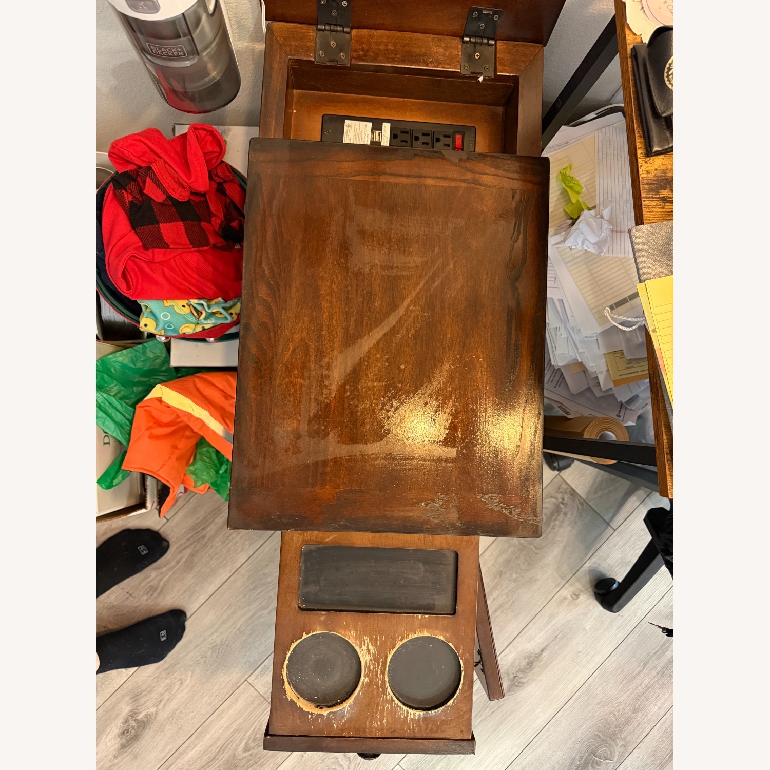 Dark Brown Wood Side Tables - image-3