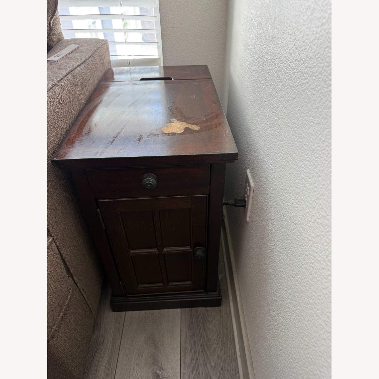 Dark Brown Wood Side Tables - image-8