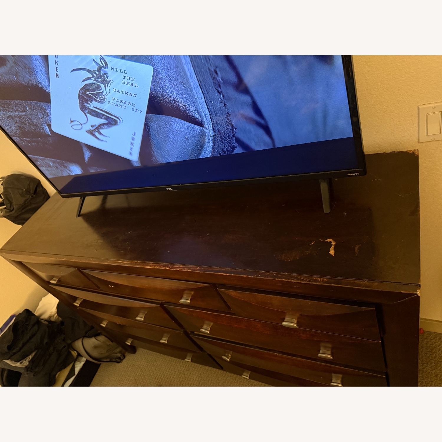 Dark Brown Wood Dresser - image-5