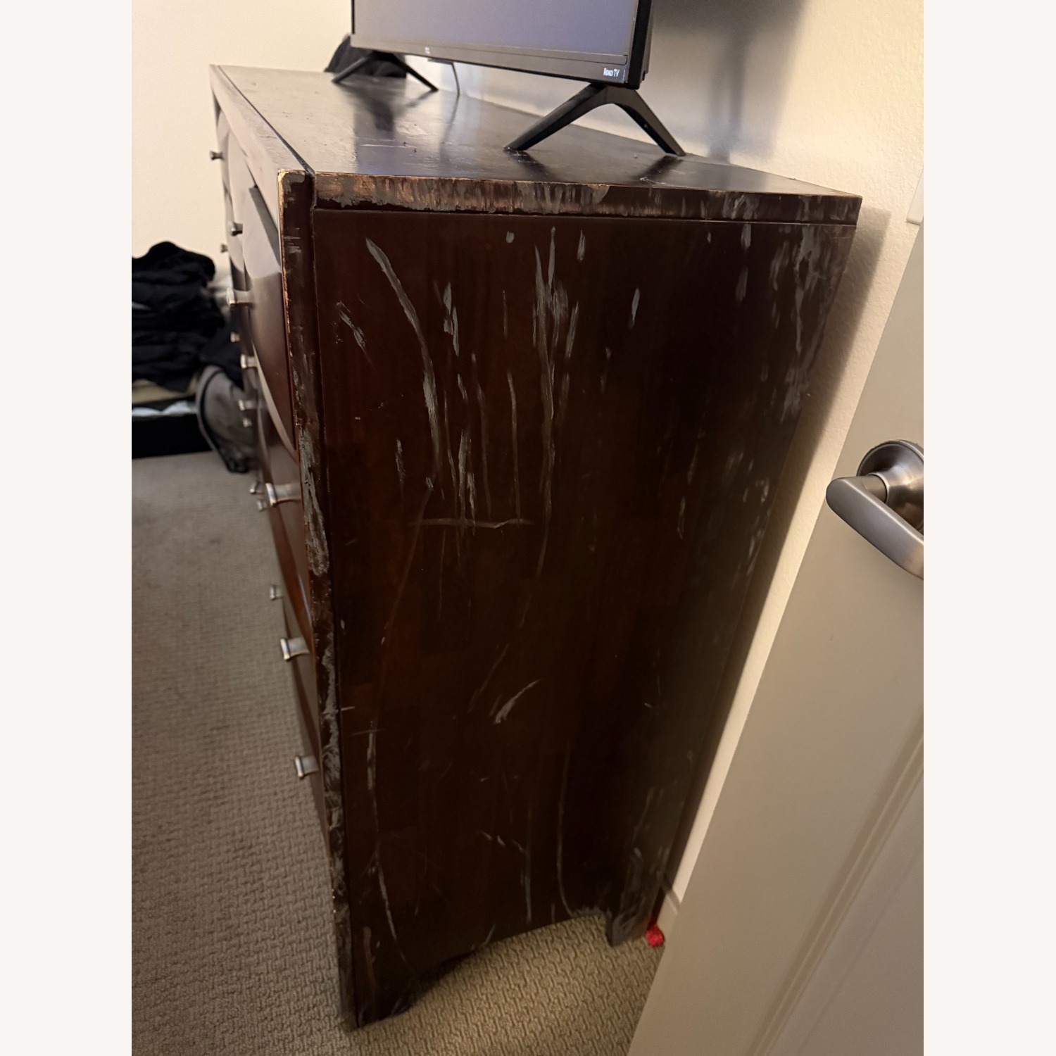 Dark Brown Wood Dresser - image-4