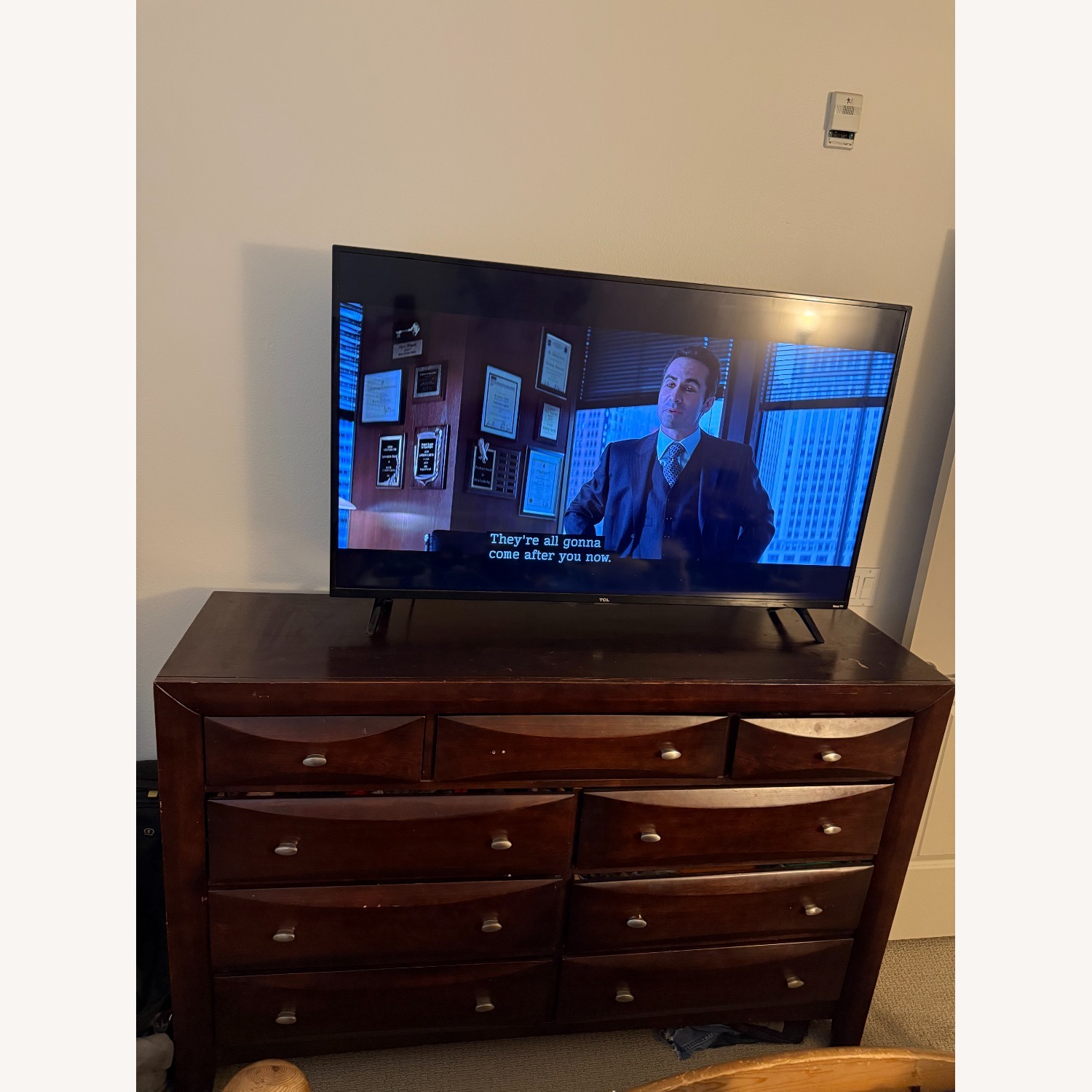 Dark Brown Wood Dresser - image-2