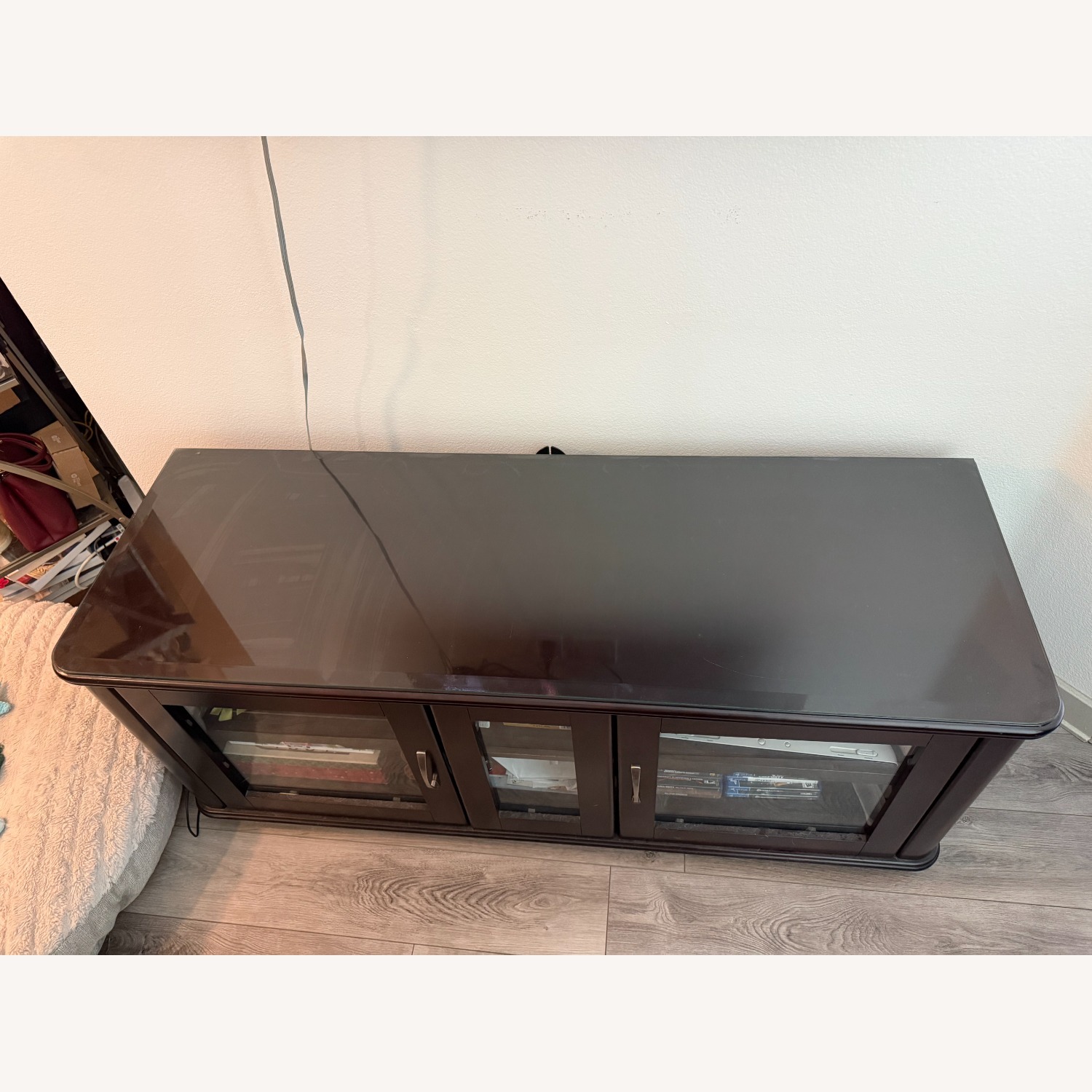 Dark Brown Wood Media Storage - image-2