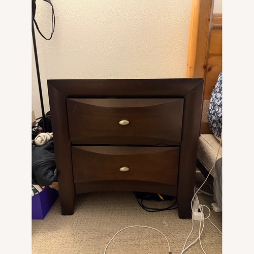 Used Dark Brown Wood Nightstand for sale on AptDeco