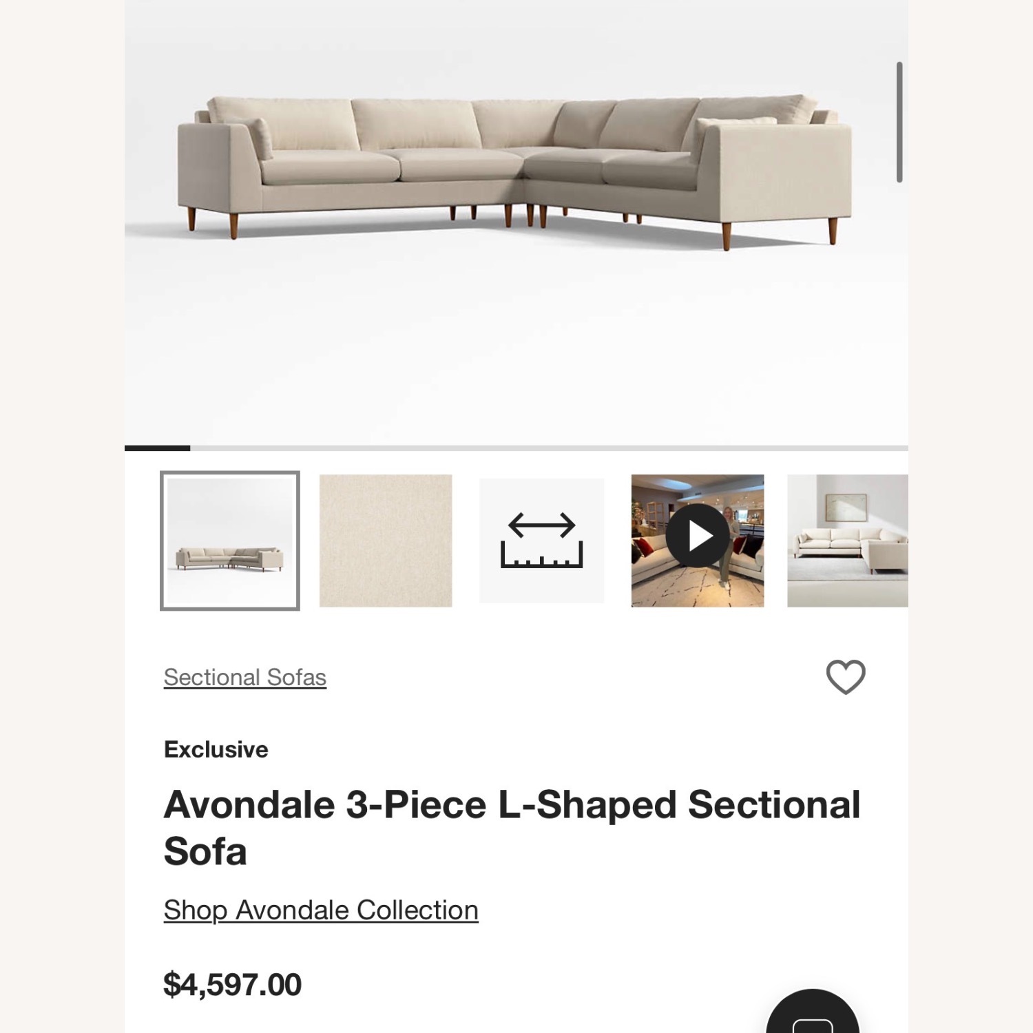 Crate & Barrel Avondale Sectional - image-5