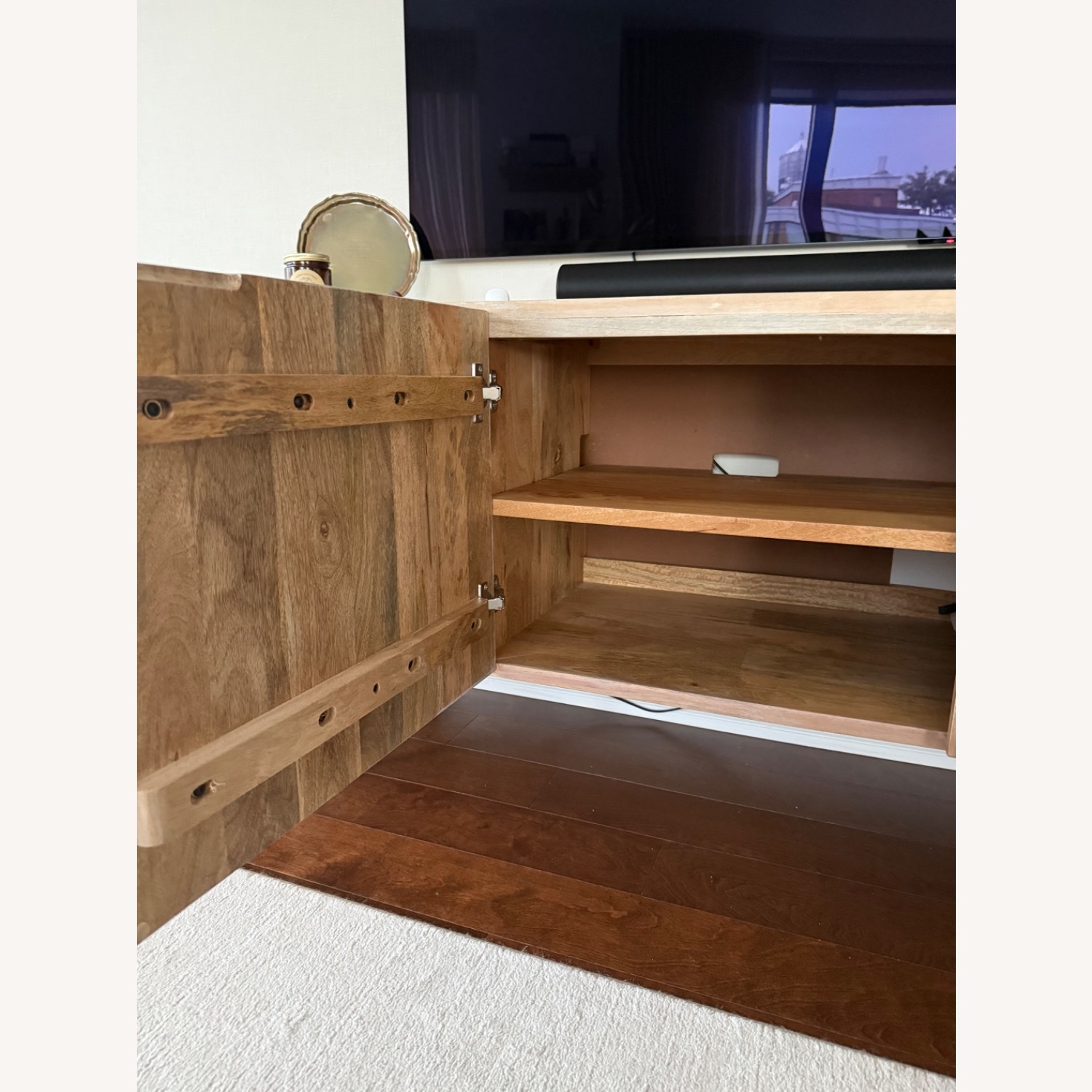 West Elm Pictograph Natural Wood Media Storage - image-5