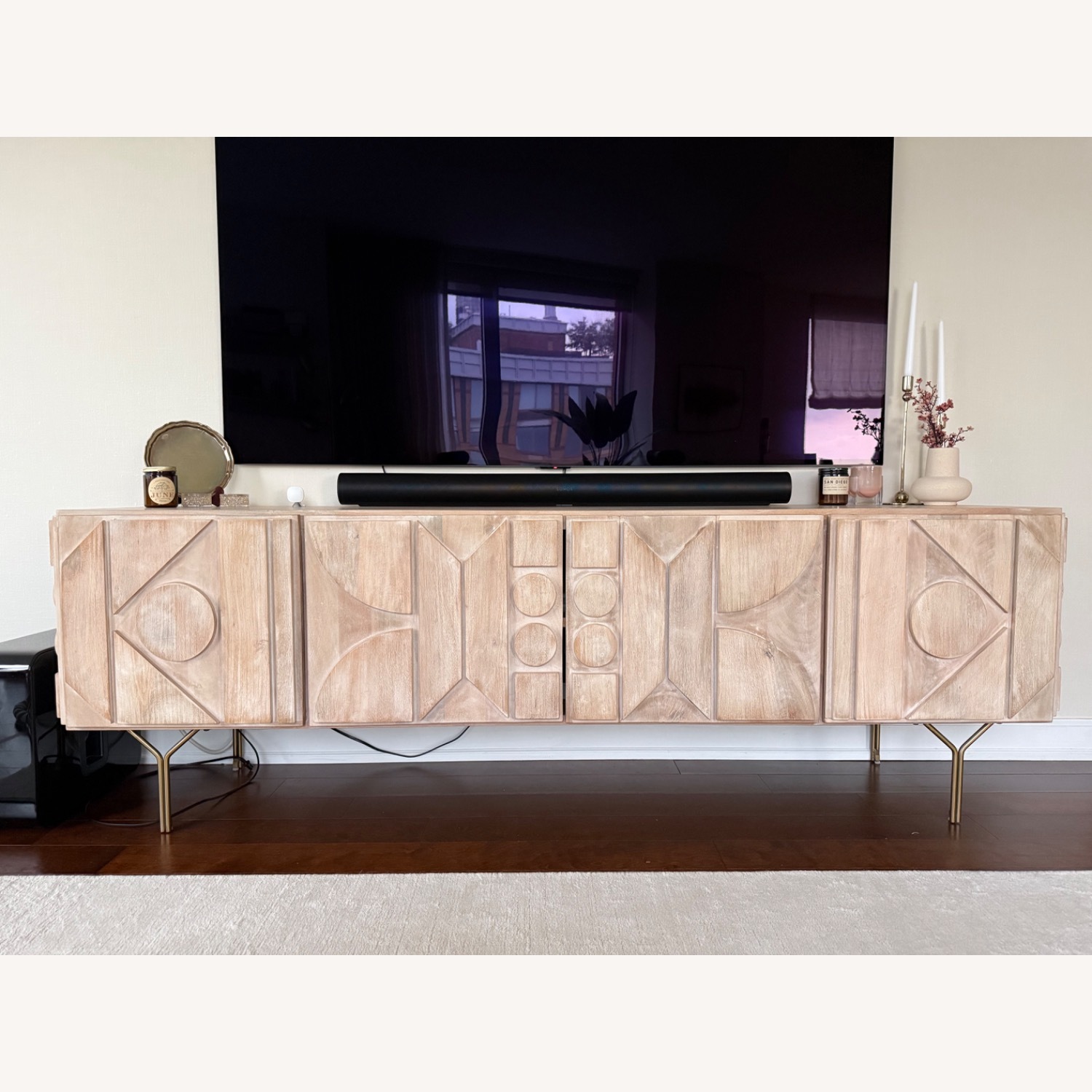 West Elm Pictograph Natural Wood Media Storage - image-2