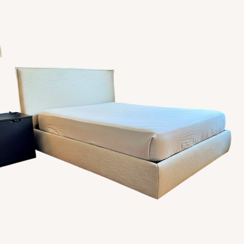 Used Light Gray Fabric Queen Bed for sale on AptDeco