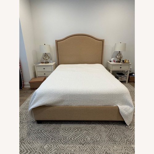 Used Bassett Fabric Queen Bed for sale on AptDeco