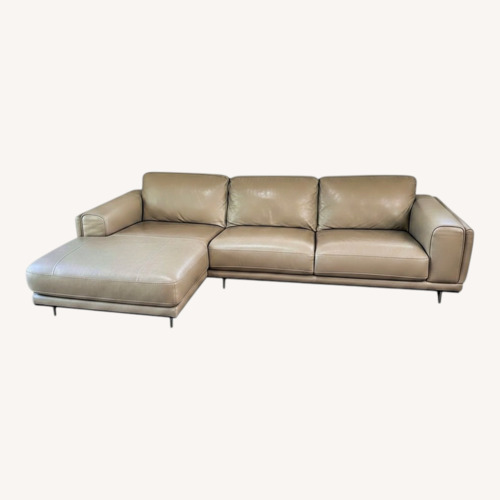 Used Modern Leather Sectional Sofa with Chaise for sale on AptDeco