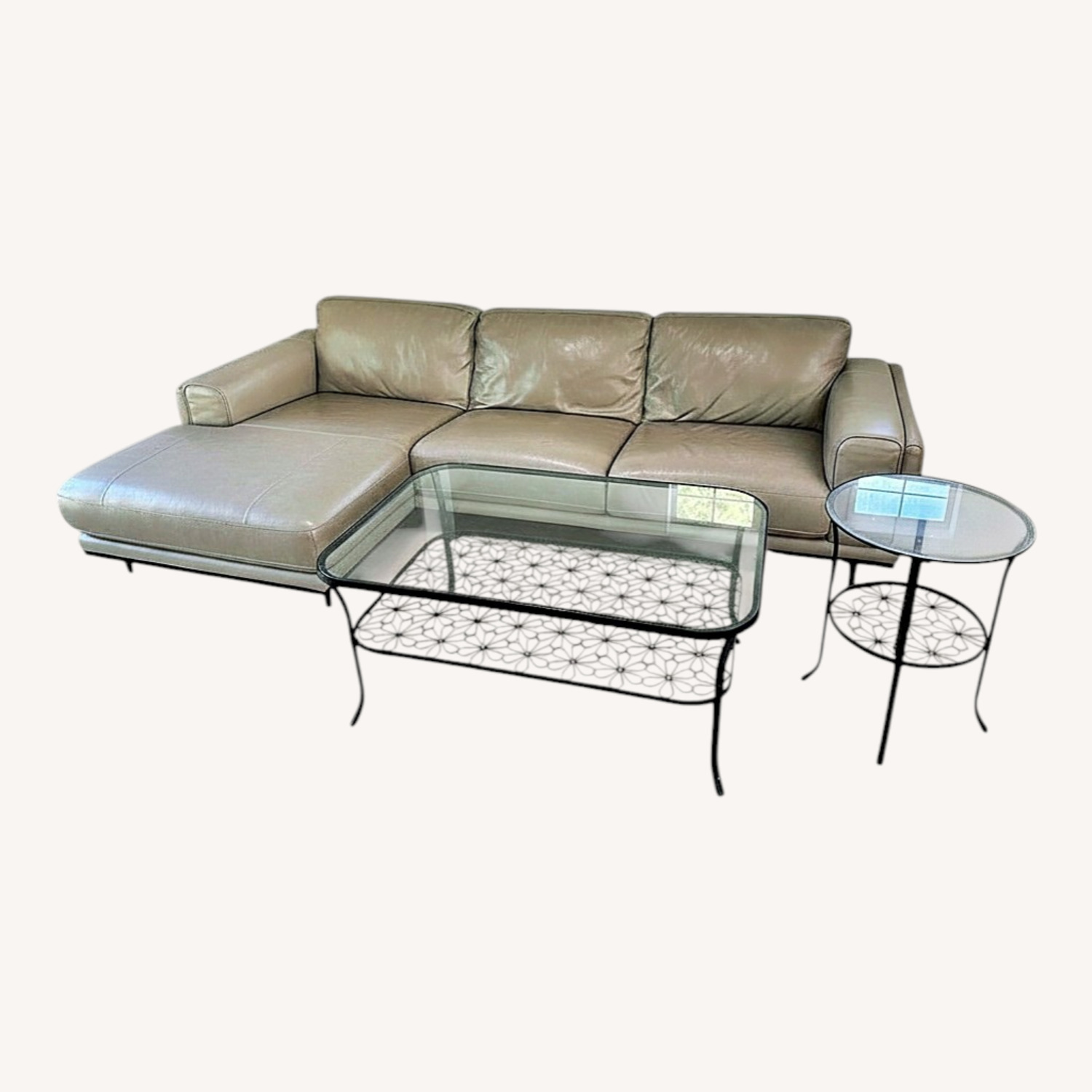 Modern Leather Sectional Sofa with Chaise - image-5