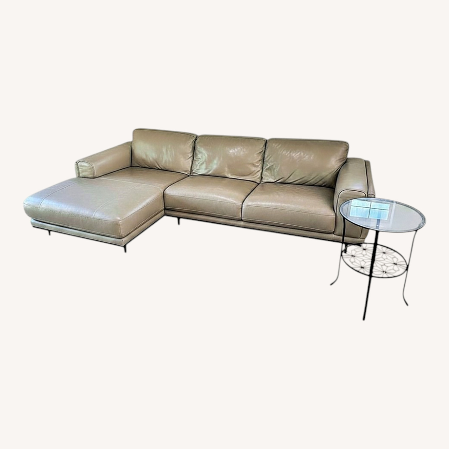 Modern Leather Sectional Sofa with Chaise - image-6