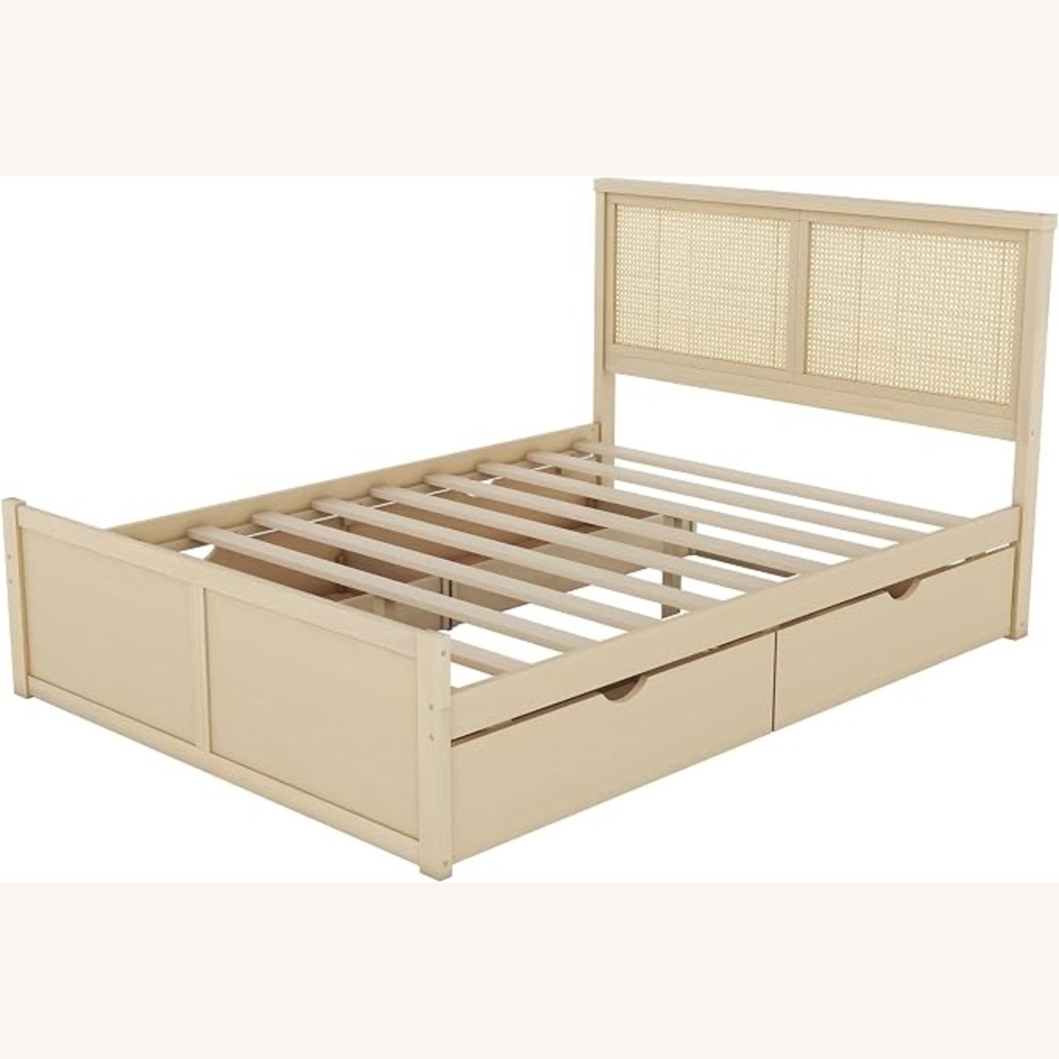 Amazon Merax Natural Wood Queen Bed - image-5