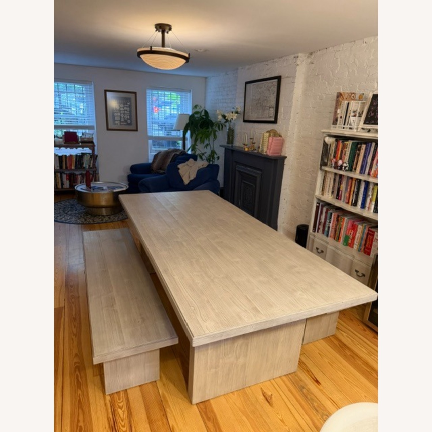 West Elm Santa Rosa Light Gray Wood Dining Table - image-4
