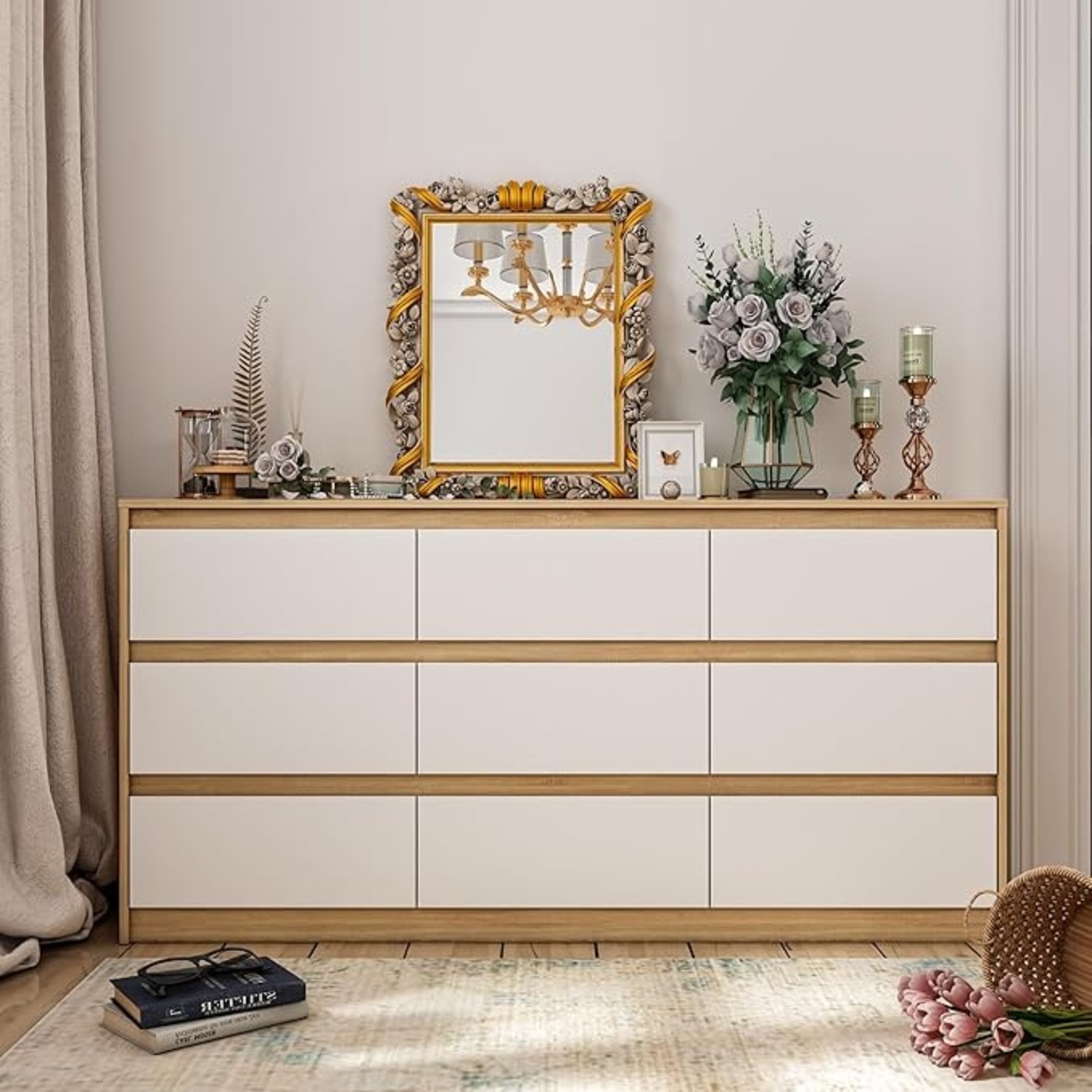 Modern Natural Wood Dresser - image-6