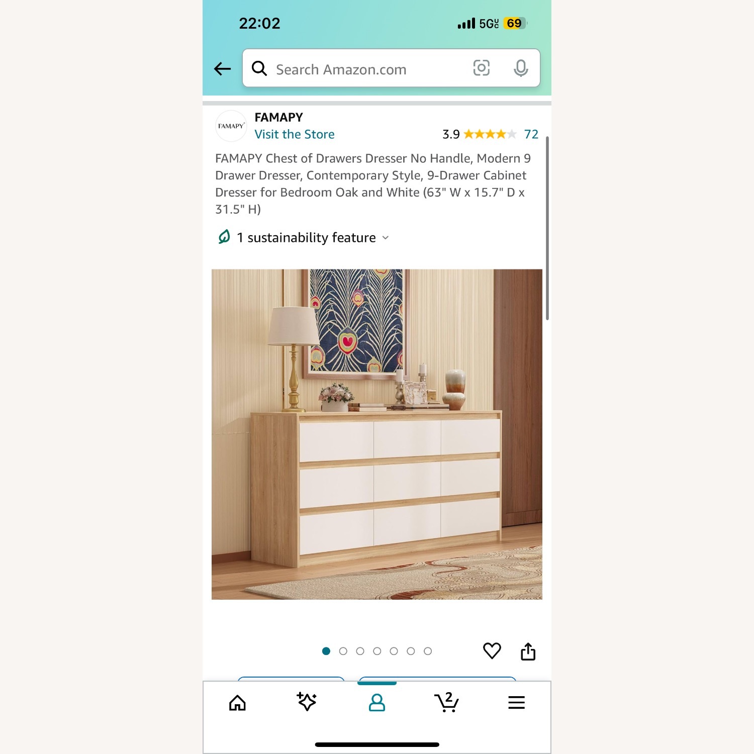 Modern Natural Wood Dresser - image-2