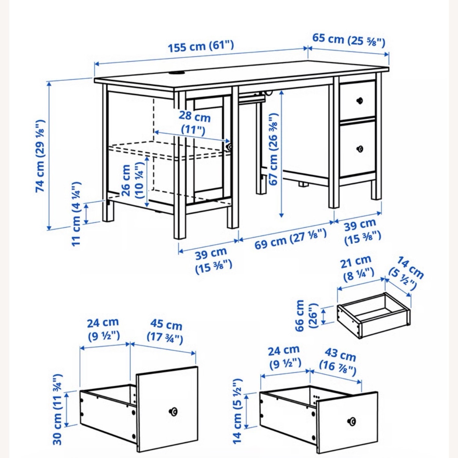 IKEA Hemnes Black Desk - image-6