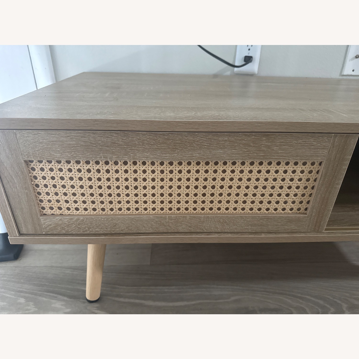 Natural Oak Coffee Table with Sliding Door - image-5
