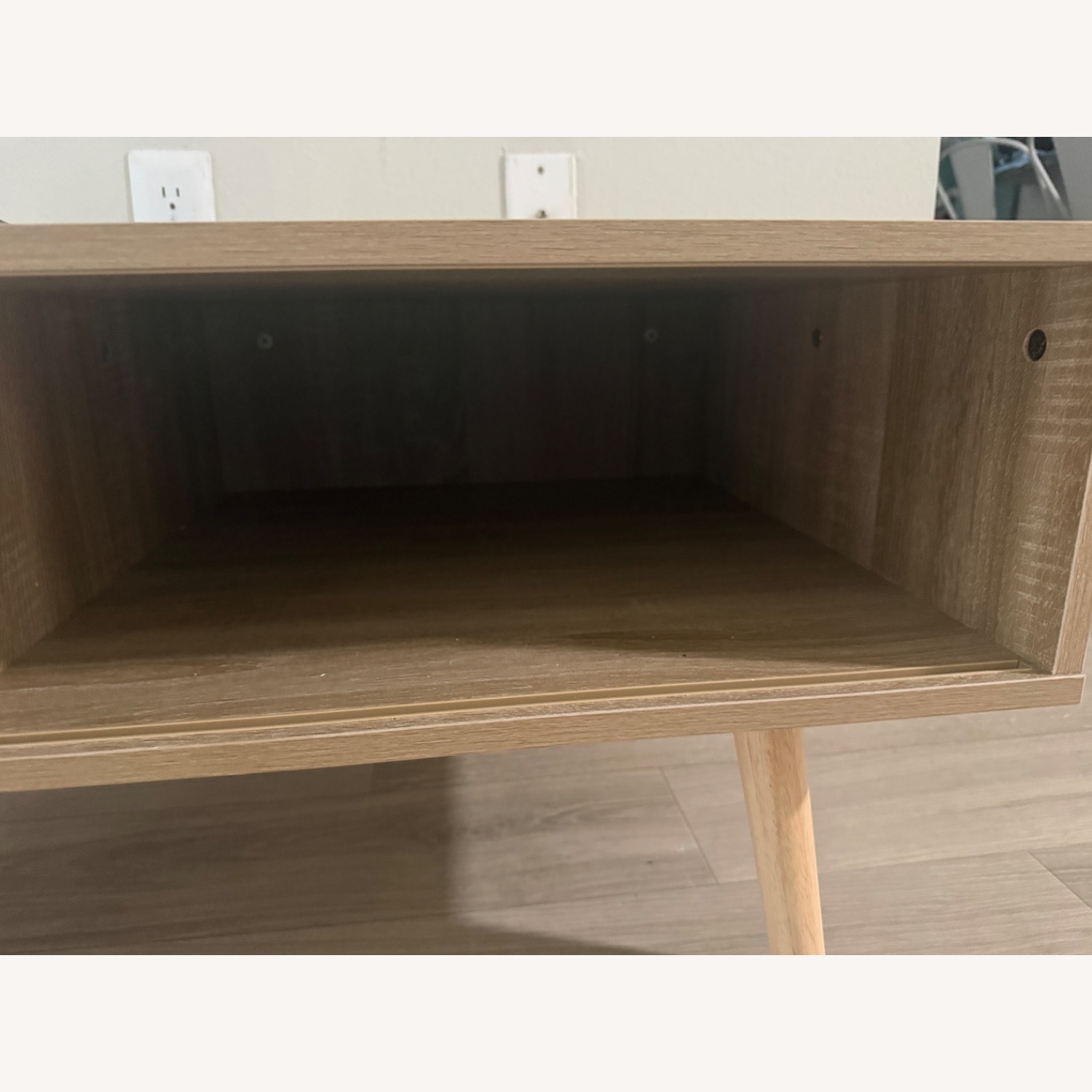 Natural Oak Coffee Table with Sliding Door - image-2