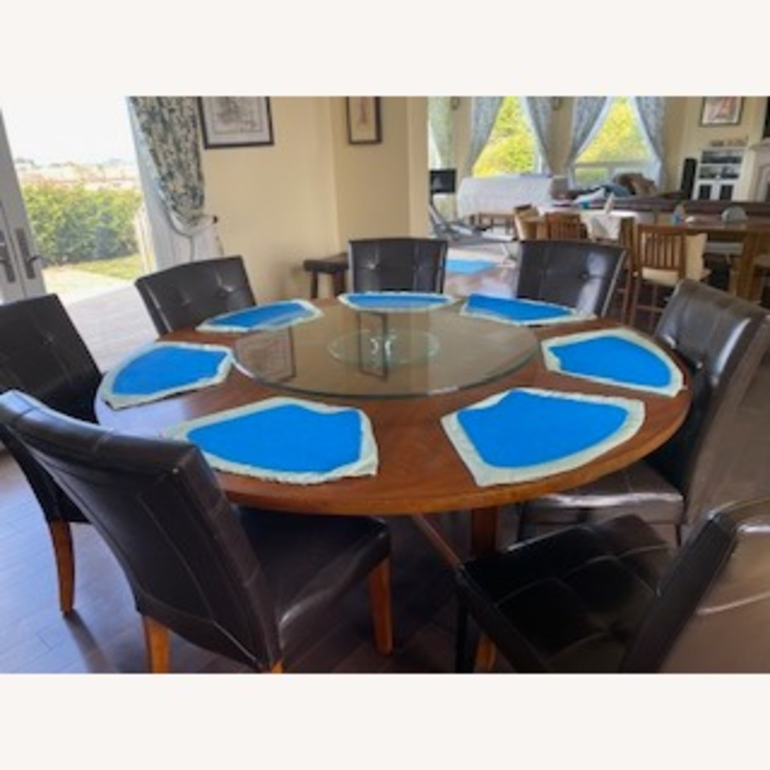 Round Dining Set With Leather Chairs - image-2