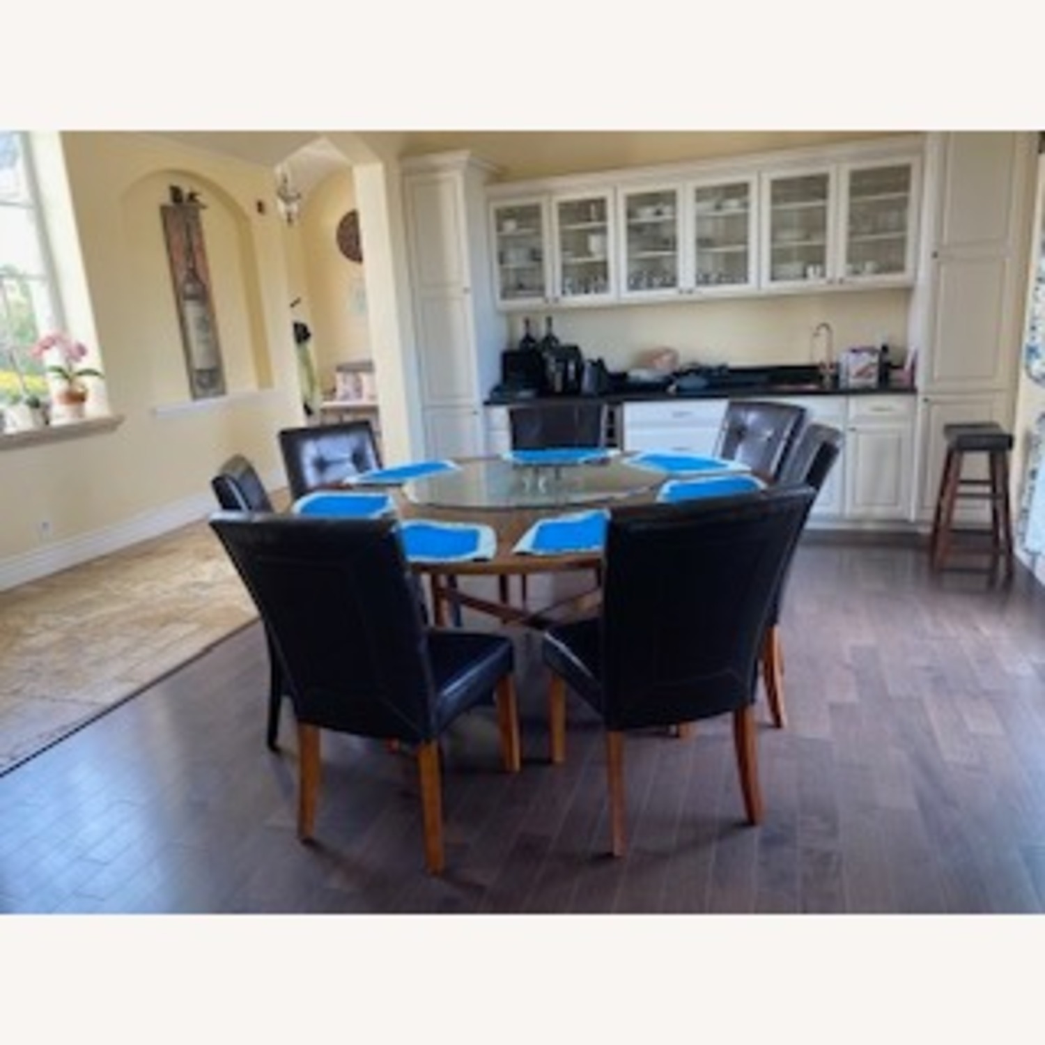 Round Dining Set With Leather Chairs - image-3