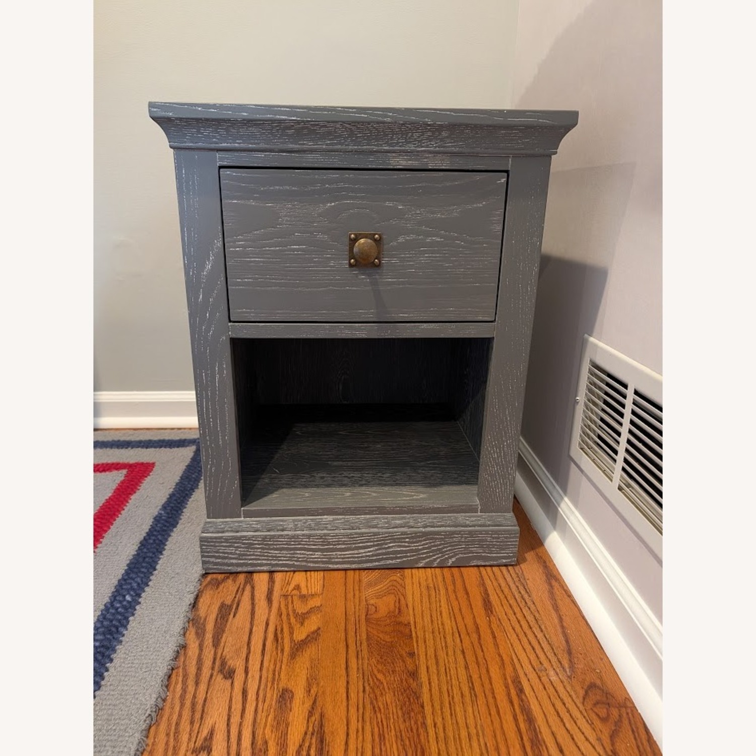 Pottery Barn Kids Charlie Light Gray Wood Nightstand - image-1