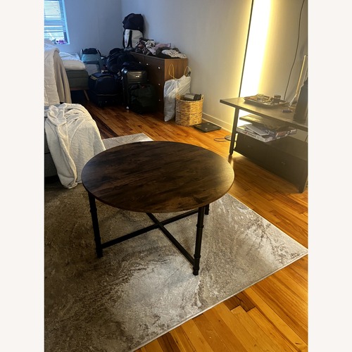 Used Yaheetech Dark Brown Wood Coffee Table for sale on AptDeco