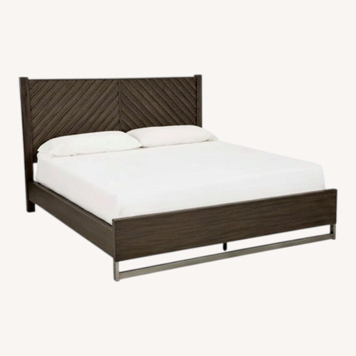 Used Ashley Furniture Arkenton Dark Brown Wood Queen Bed for sale on AptDeco