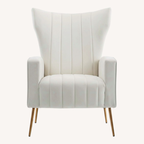 Used Wide Velvet Wingback Chair for sale on AptDeco