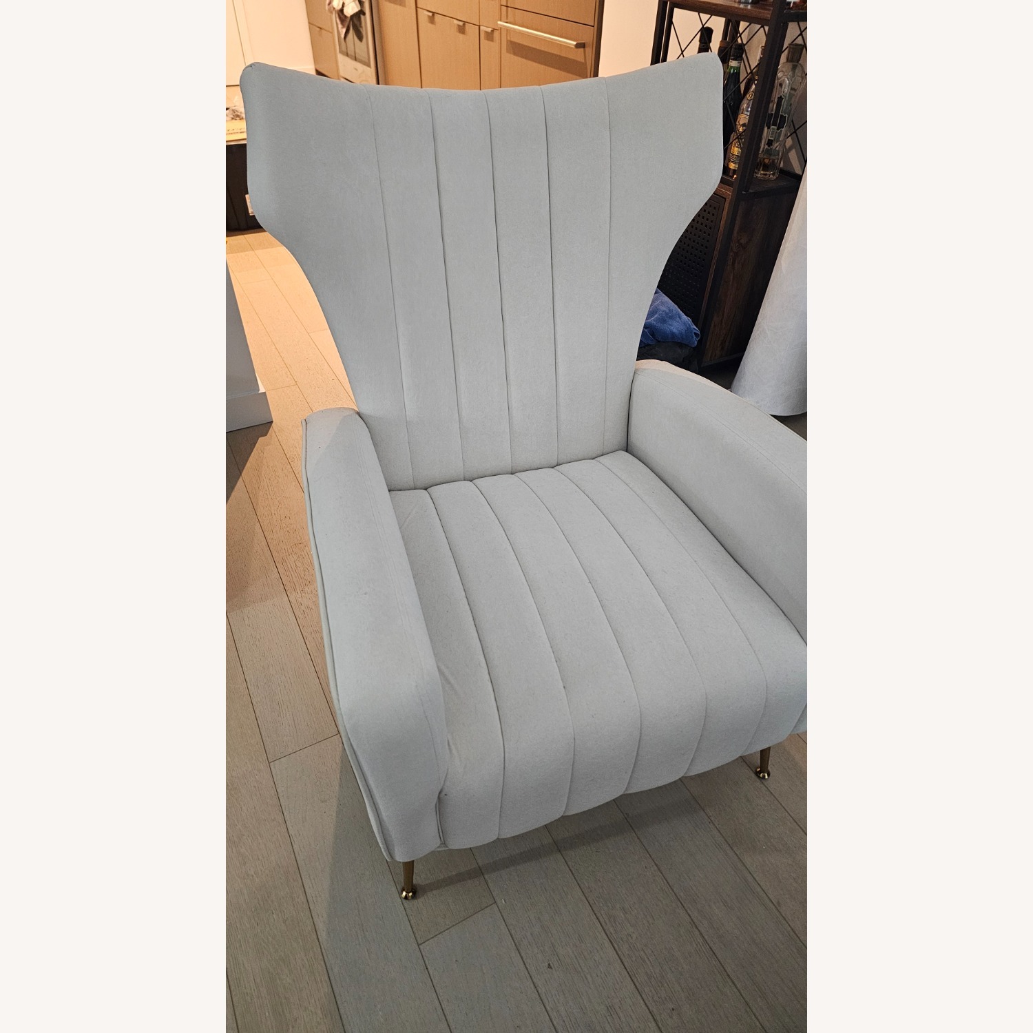 Wide Velvet Wingback Chair - image-3