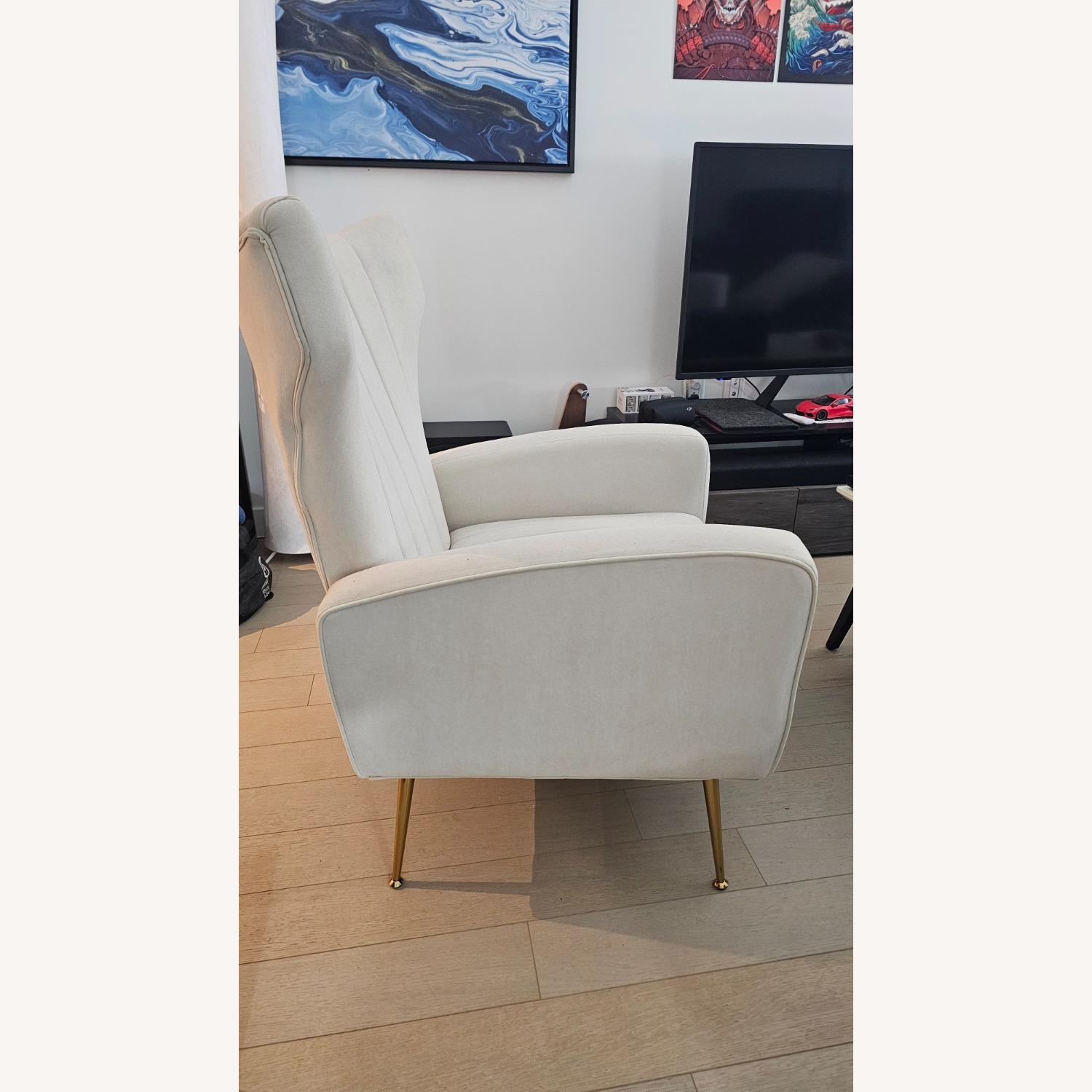 Wide Velvet Wingback Chair - image-2