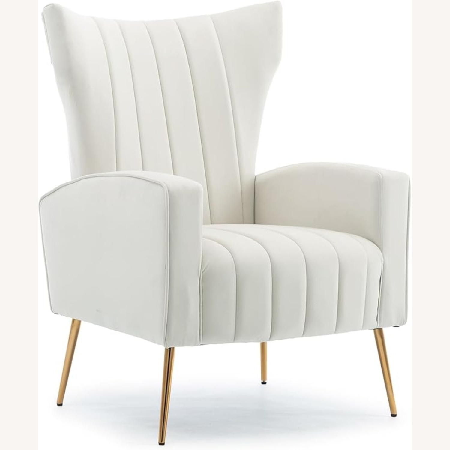 Wide Velvet Wingback Chair - image-4