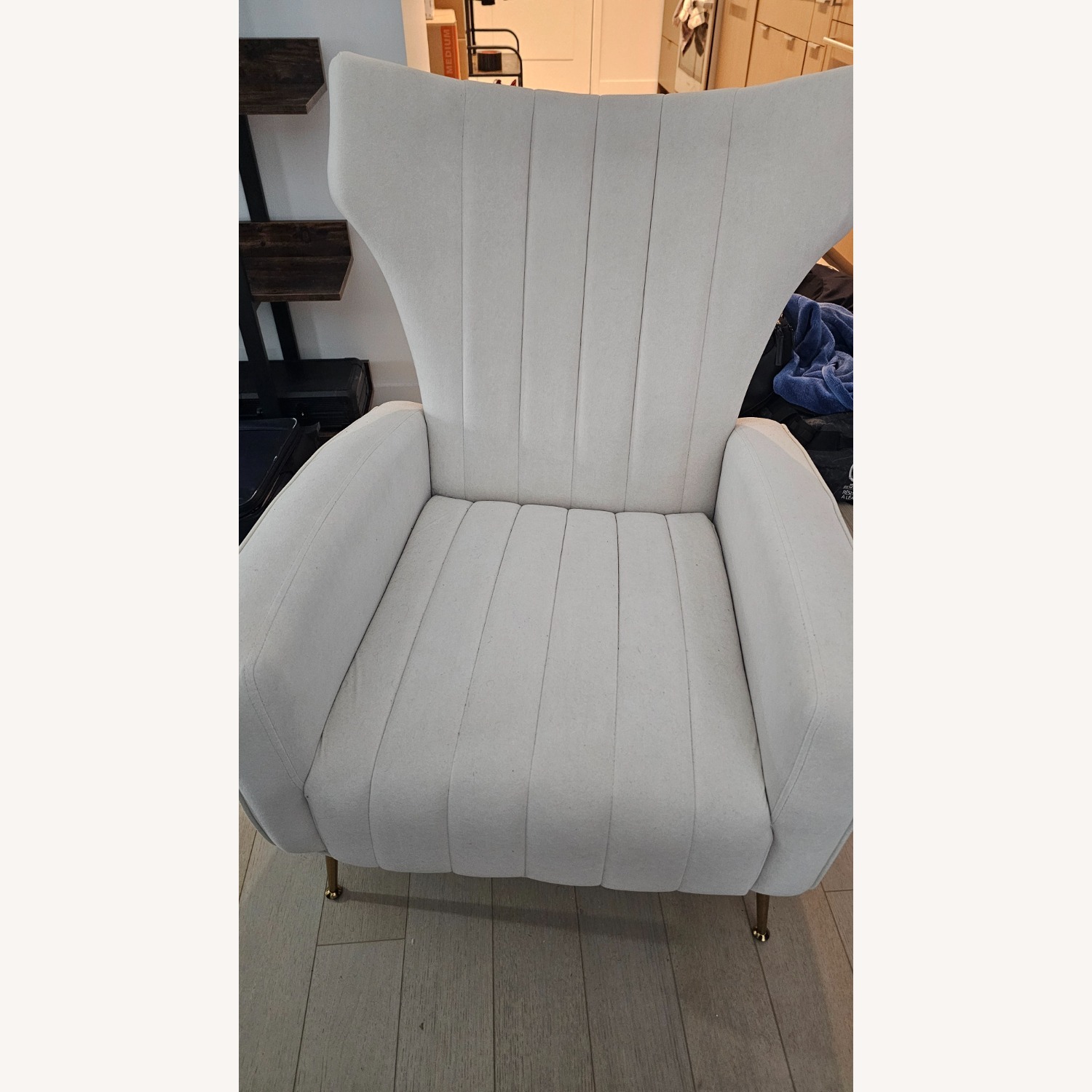 Wide Velvet Wingback Chair - image-1