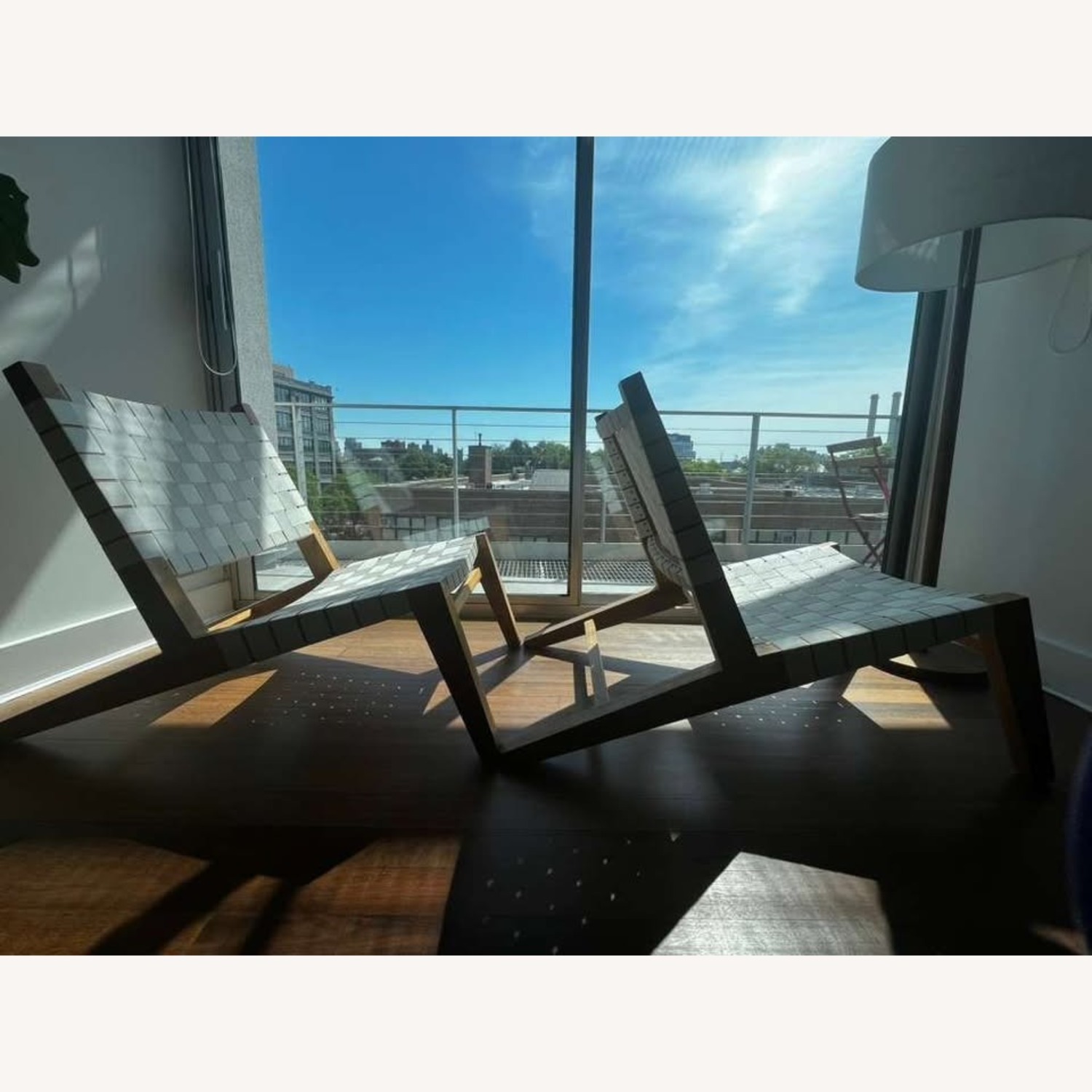 Wood & Fabric Woven Lounge Chairs (Set of 2) - image-2