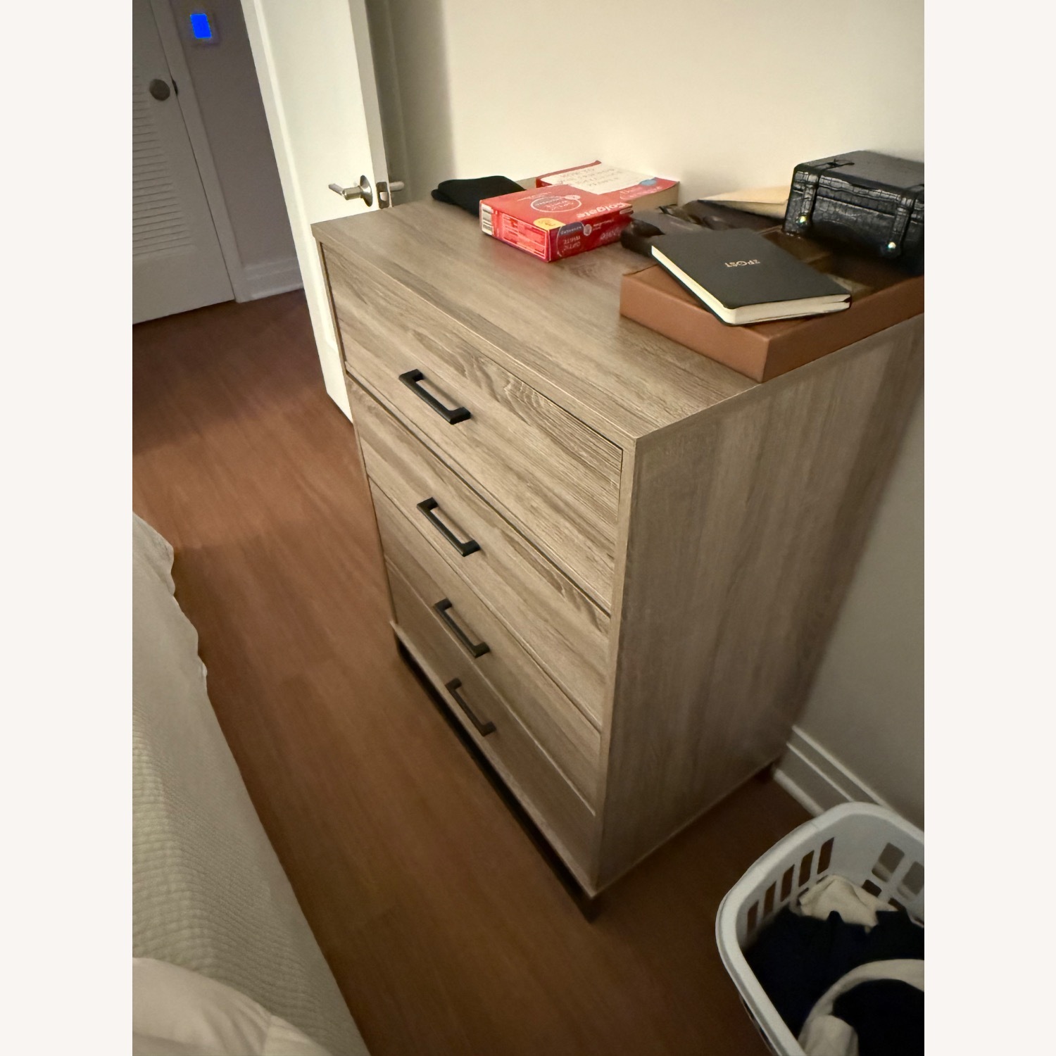 Light Gray Wood Dresser - image-2