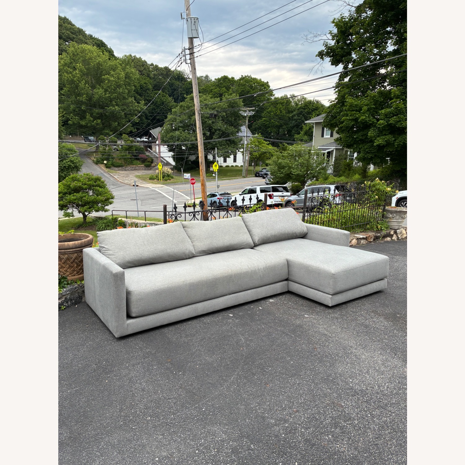 Crate & Barrel Light Gray 2 Piece Sectional - image-1
