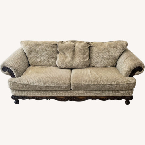Used Schnadig Natural Wood Loveseat for sale on AptDeco