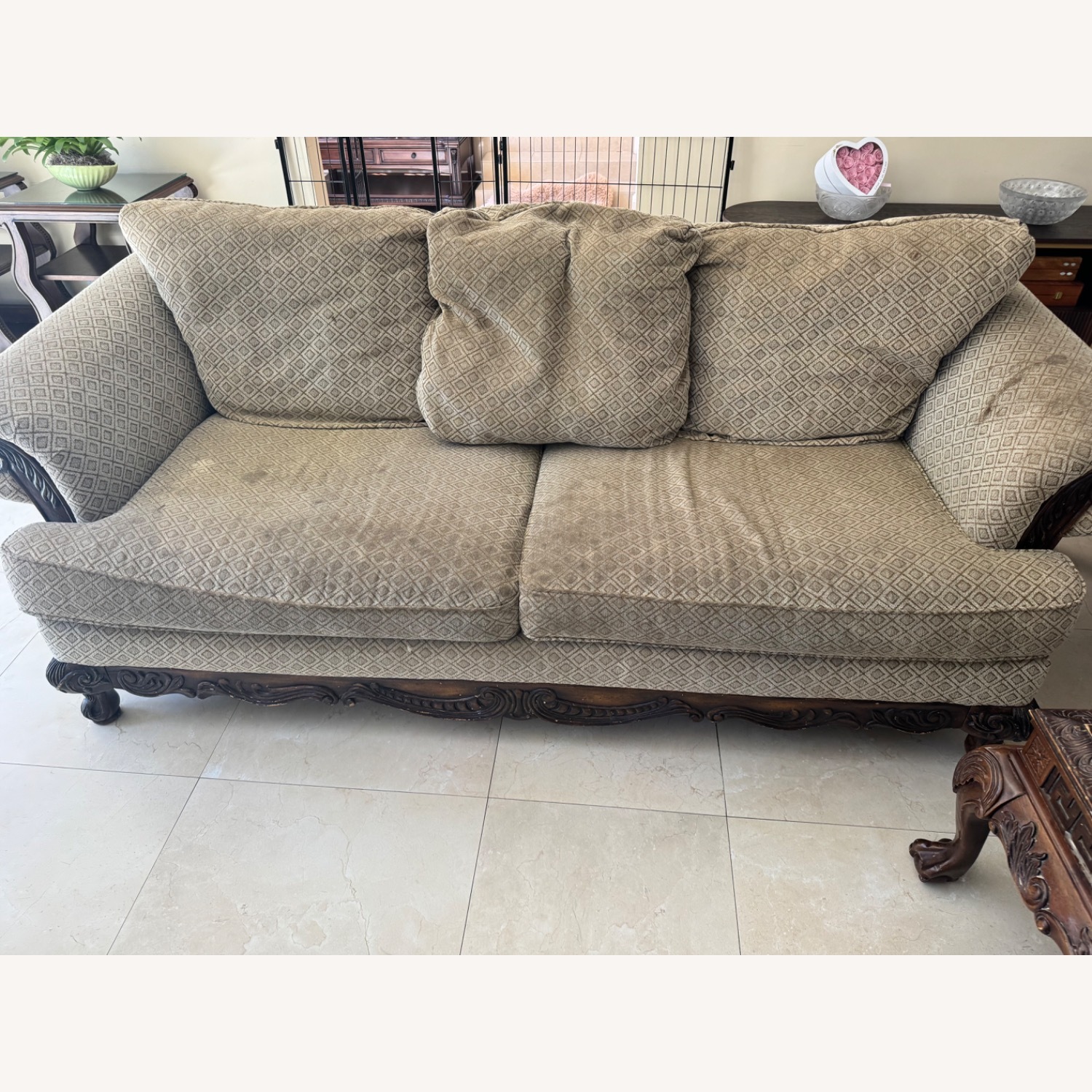 Schnadig Natural Wood Loveseat - image-2