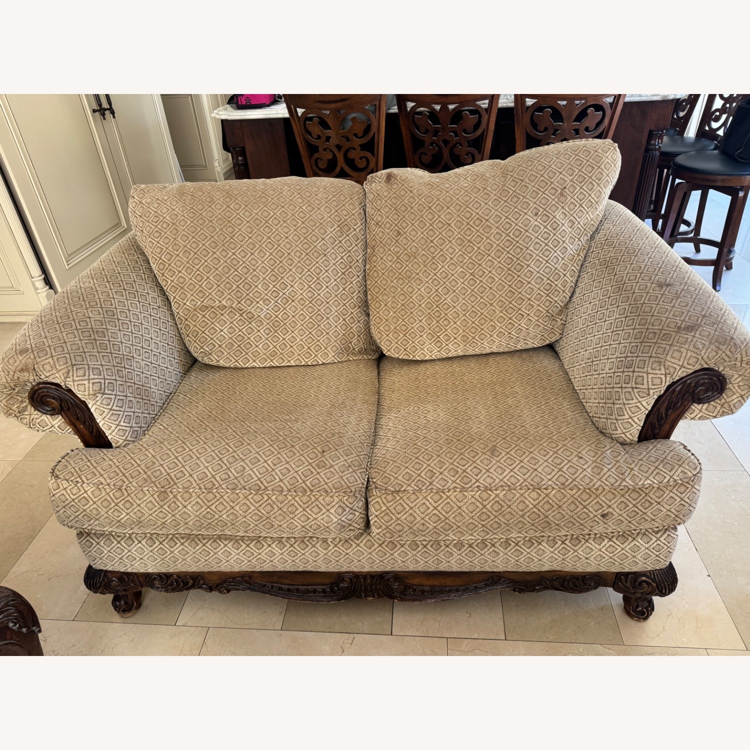Schnadig Natural Wood Loveseat - image-5