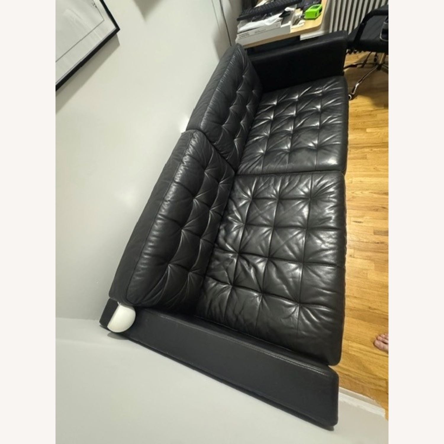 IKEA Landskrona Black Leather 3+ Seater Sofa - image-3