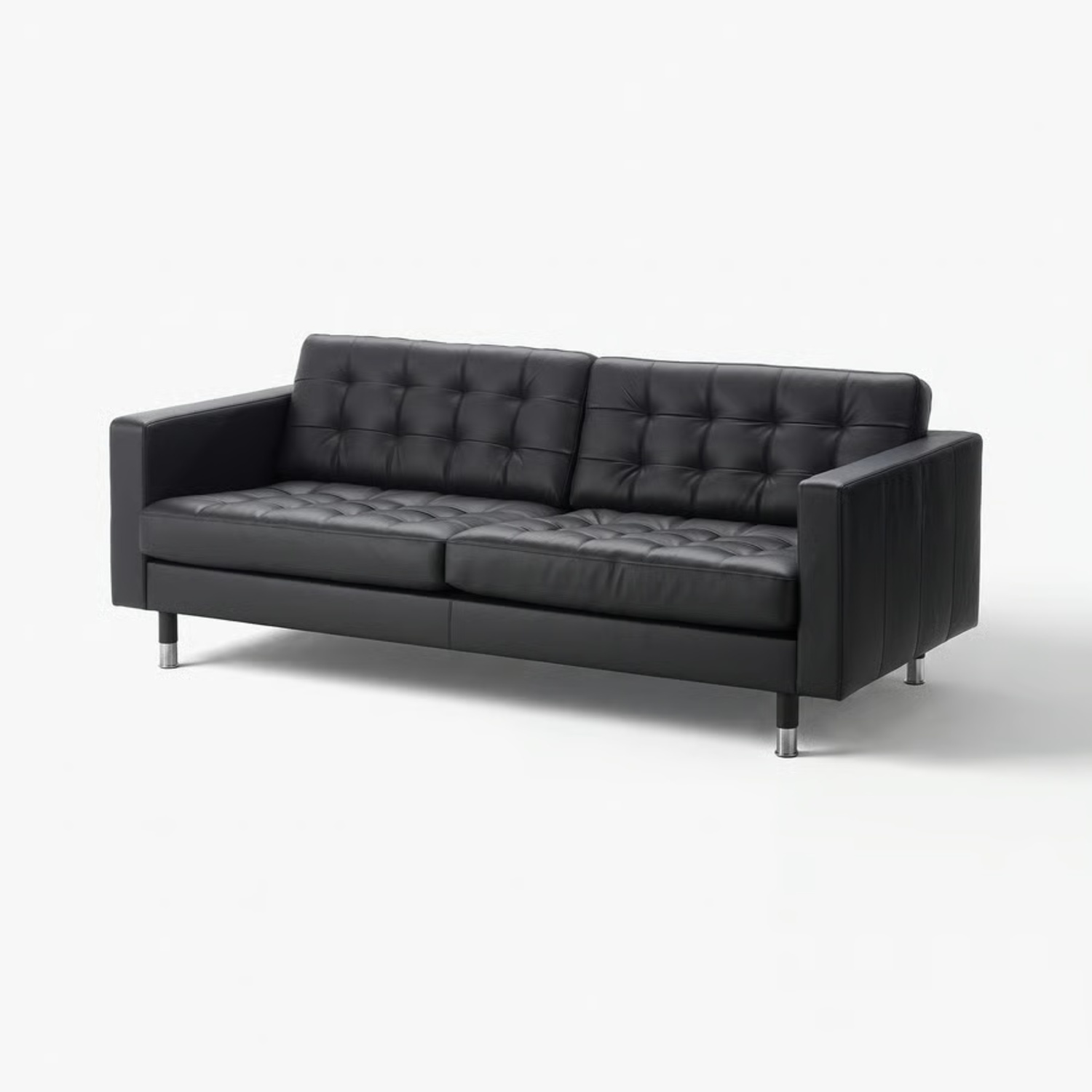 IKEA Landskrona Black Leather 3+ Seater Sofa - image-5