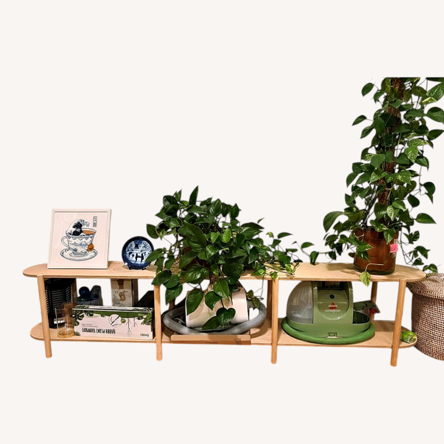 Natural Wood Records Shelf - image-5