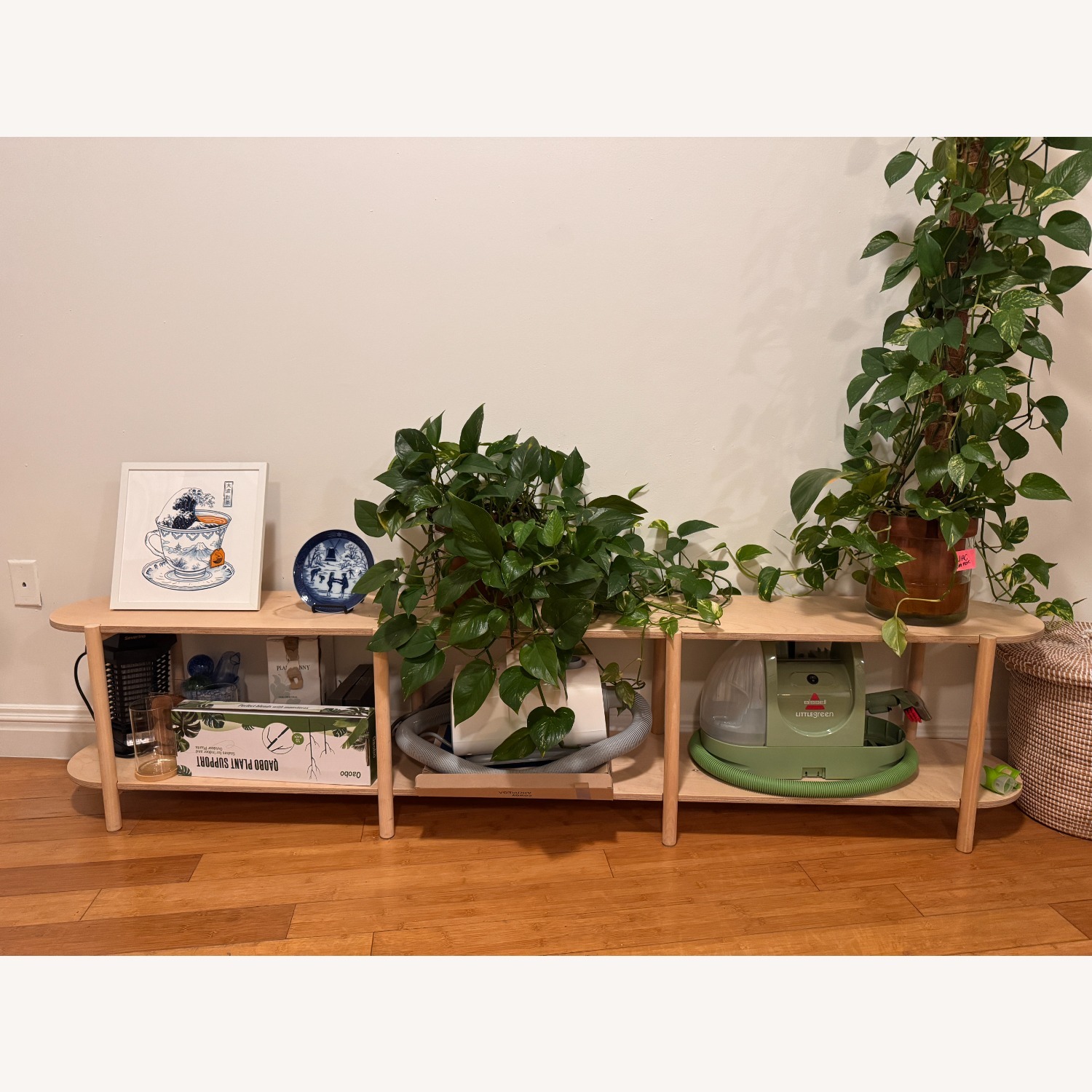 Natural Wood Records Shelf - image-1