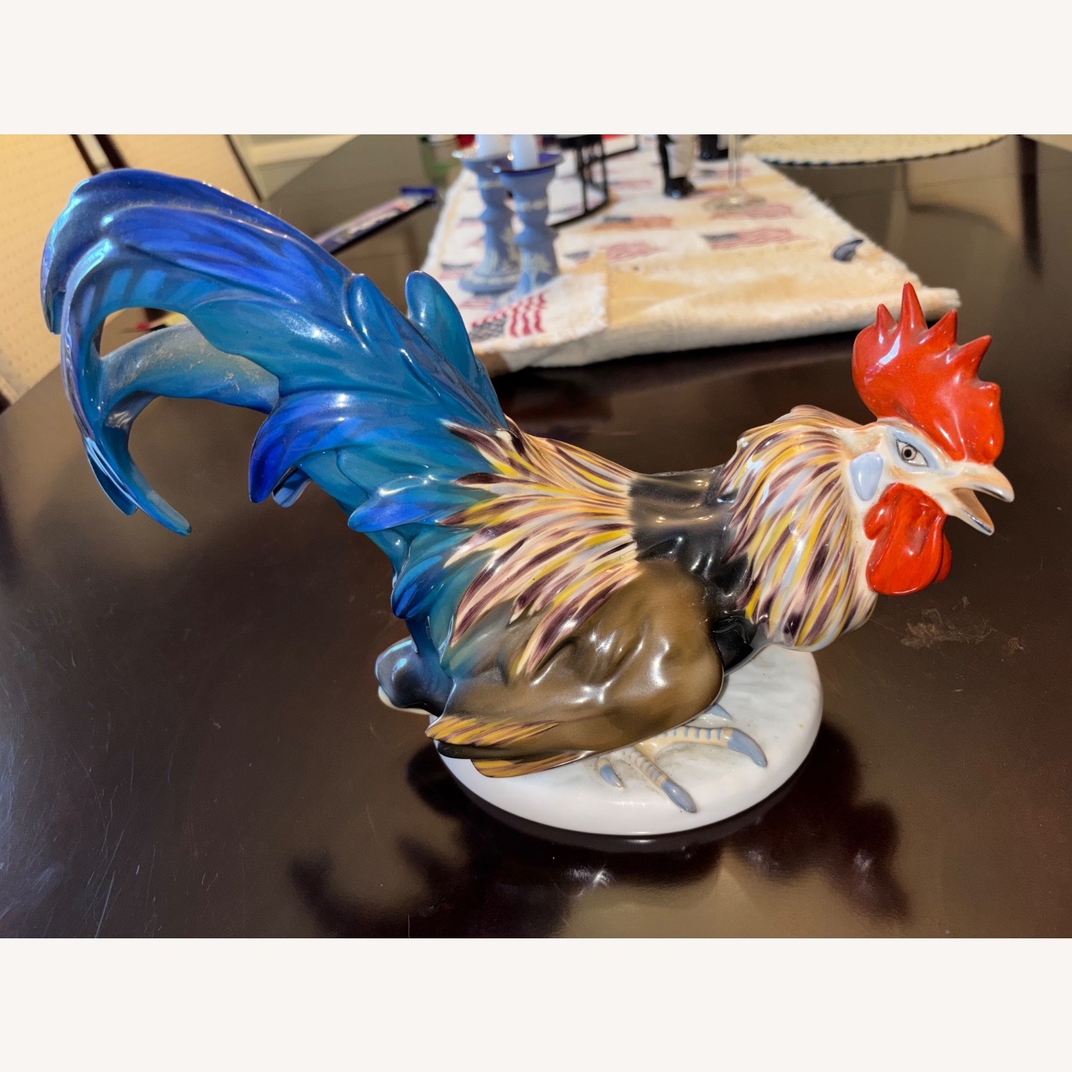 Hand Painted Ceramic Rooster Figurine  - image-1