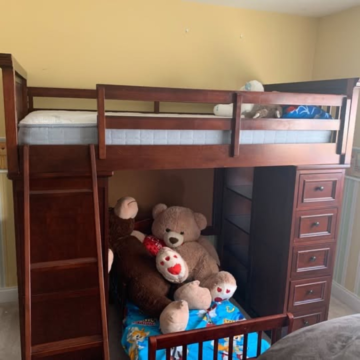 Raymour & Flanigan Dark Brown Wood Bunk Bed - image-1