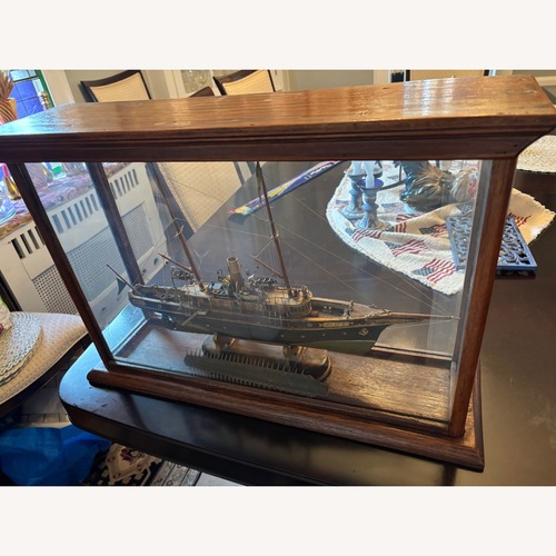 Used Model Sailing Ship in Display Case for sale on AptDeco