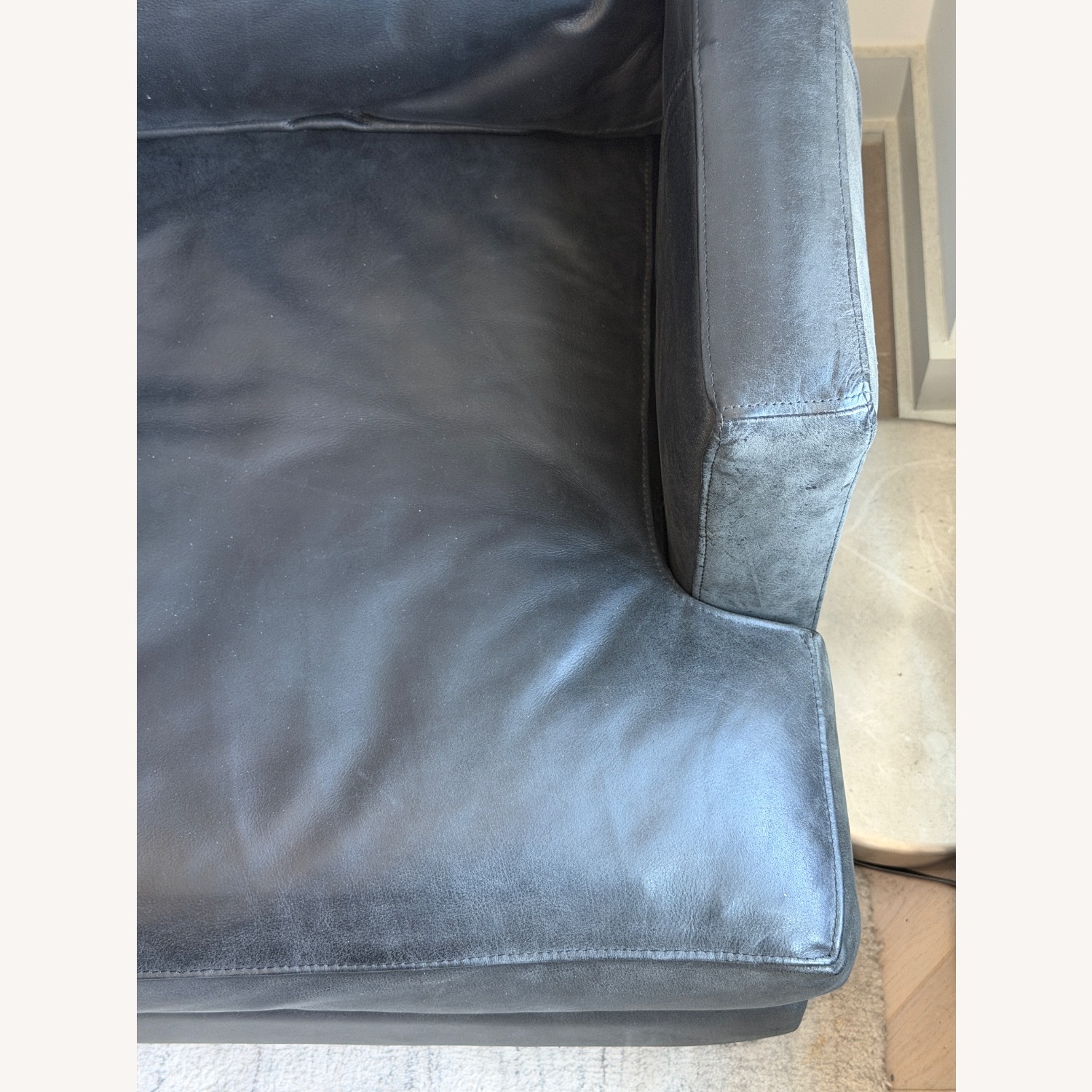 Anthropologie Bowen Leather Ebony Sofa - image-5