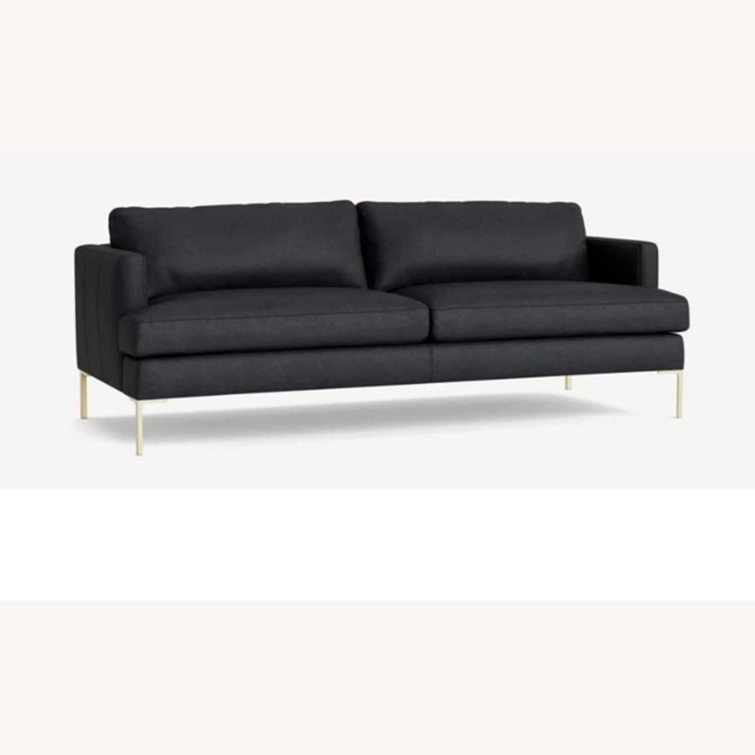 Anthropologie Bowen Leather Ebony Sofa - image-8
